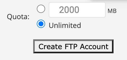 How to create FTP account