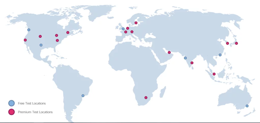 multiple locations to assess page speed