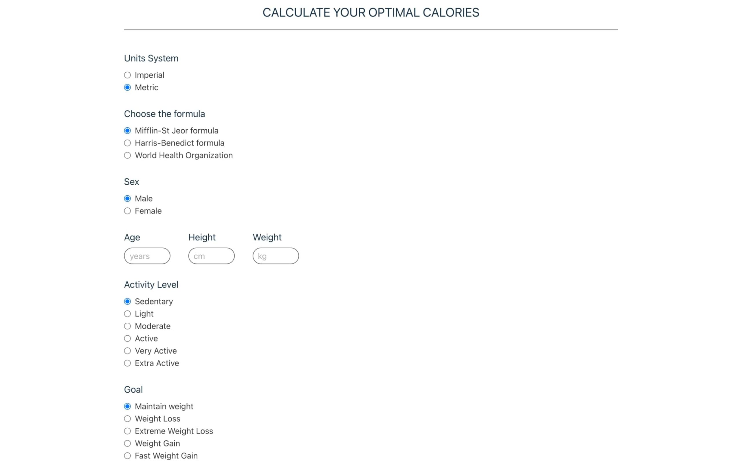 WP Calorie Calculator Pro template