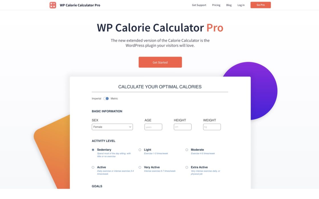 WP Calorie Calculator Pro